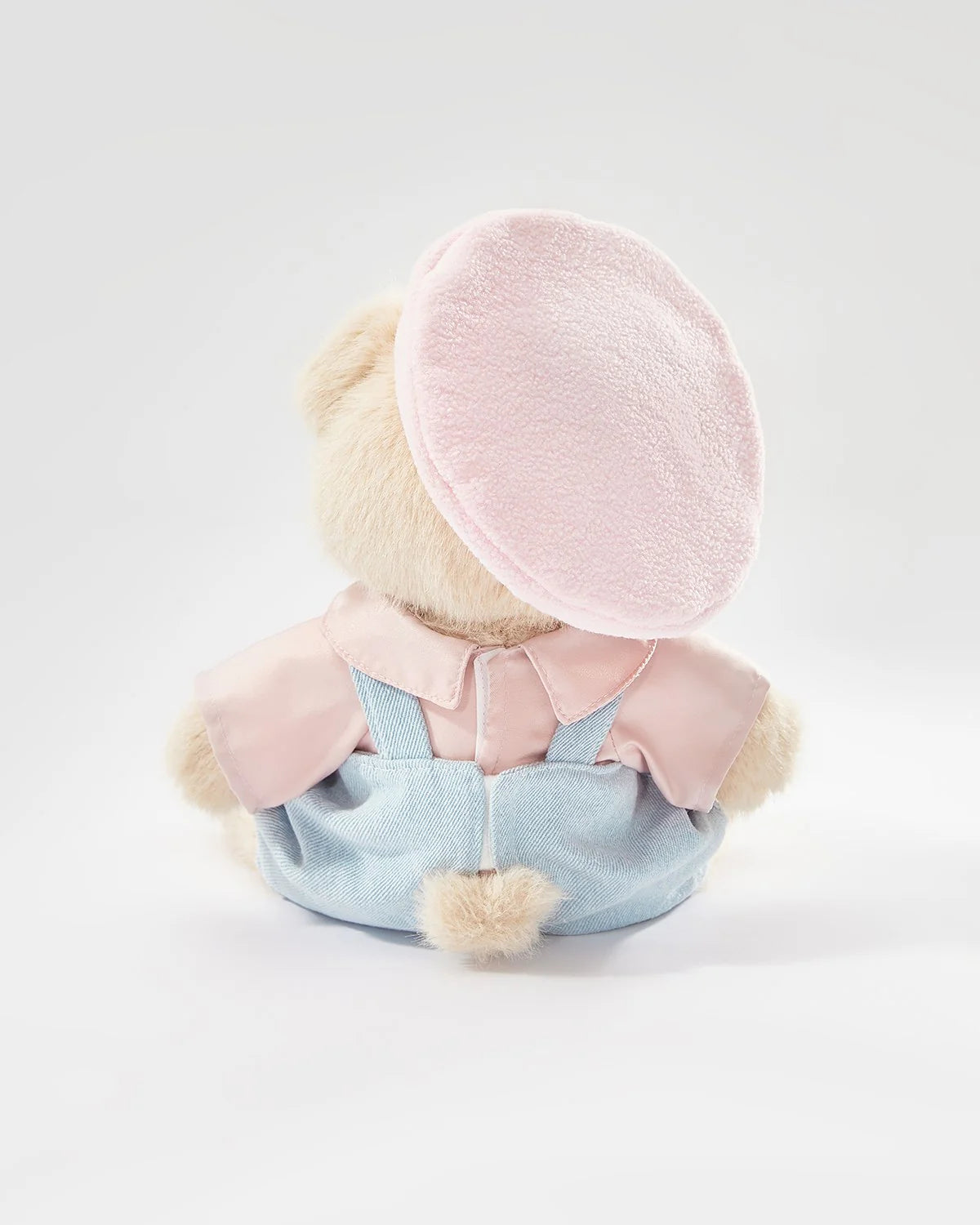 Teddy Bear – Denim Outfit with Pink Beanie