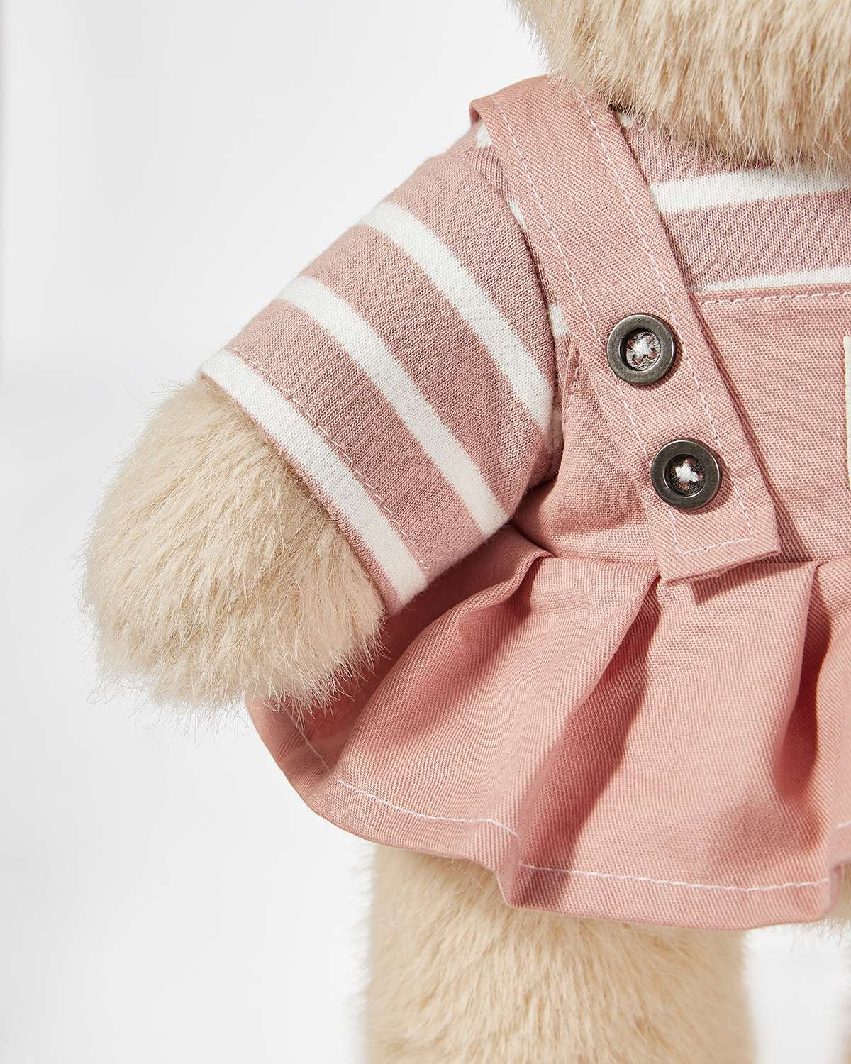 Teddy Bear – Pink Striped Dress Set