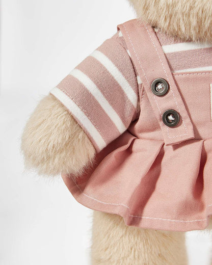 Teddy Bear – Pink Striped Dress Set