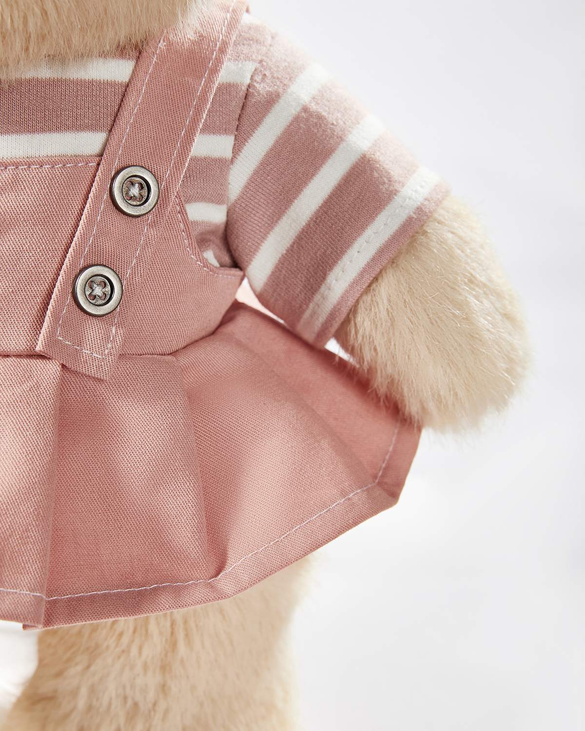 Teddy Bear – Pink Striped Dress Set