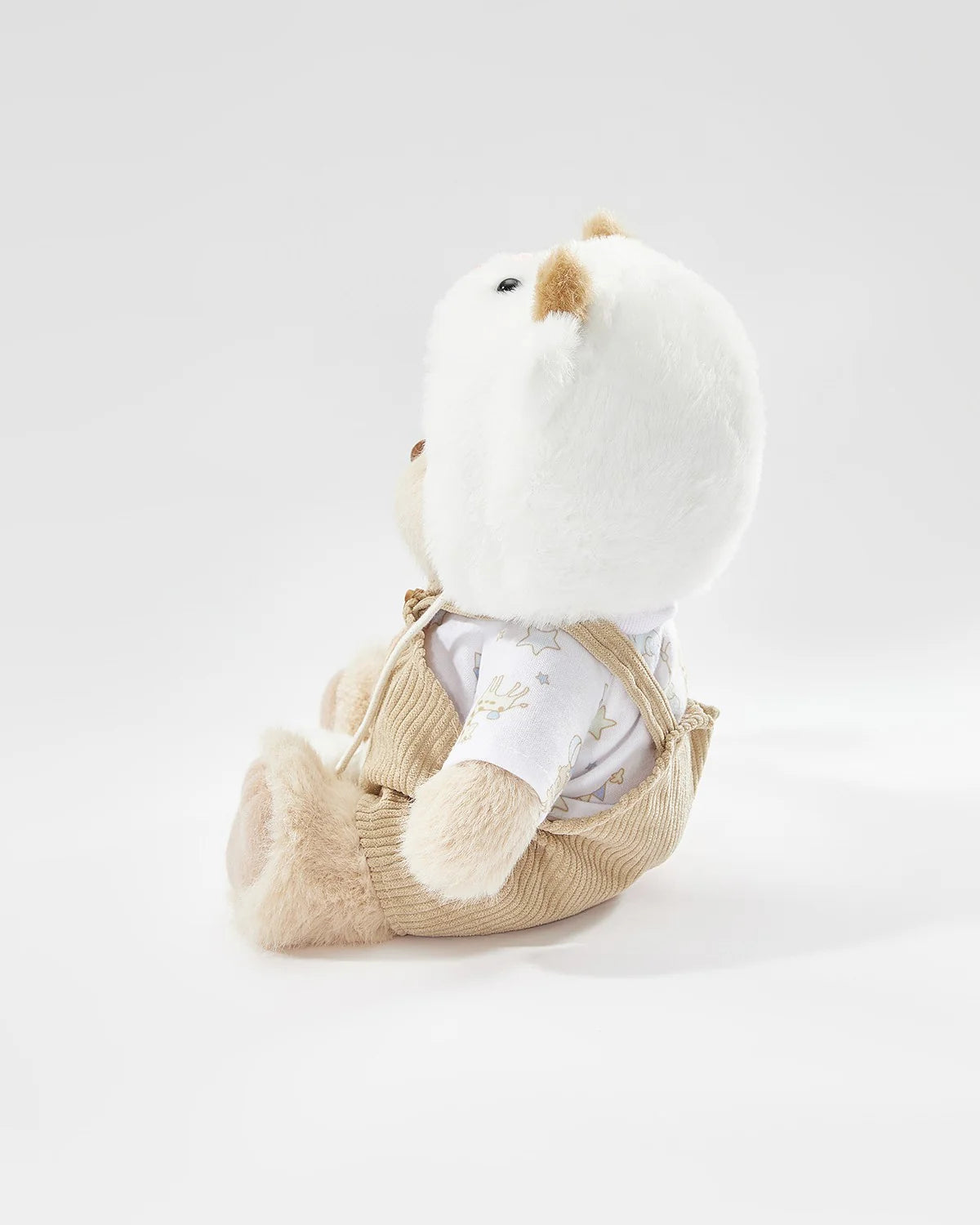 Teddy Bear Outfit – White Sheep Overalls Set