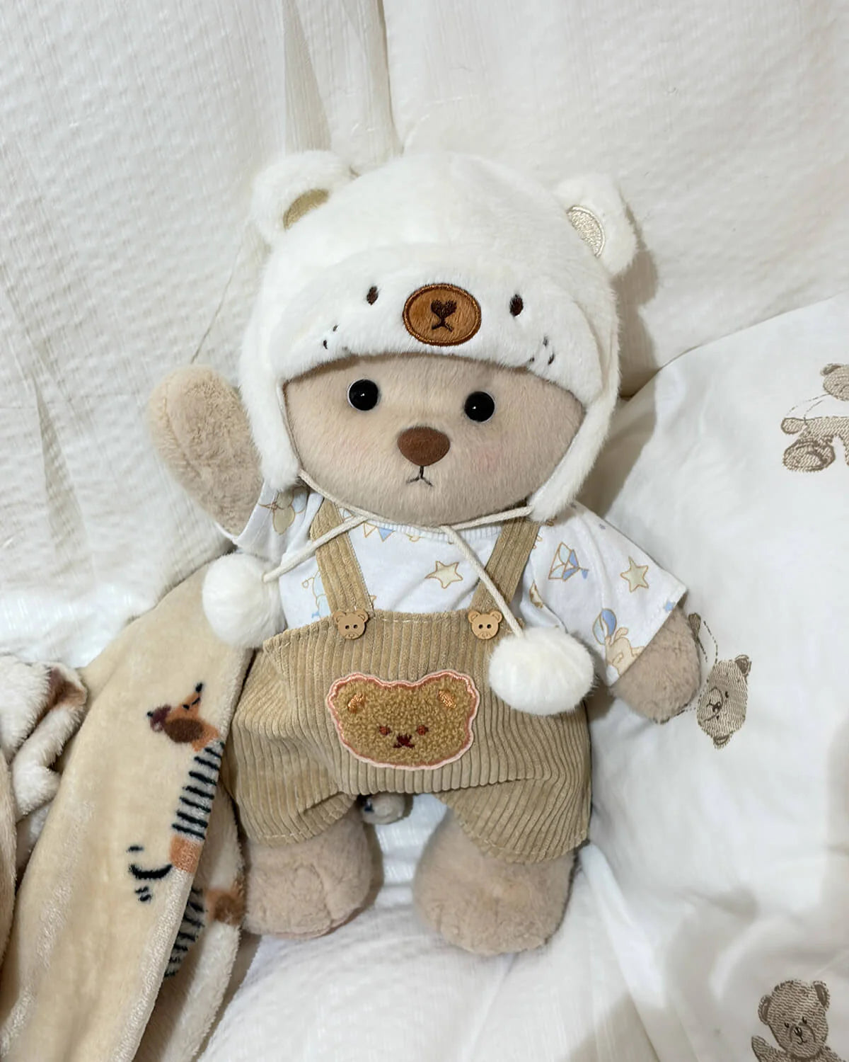 Teddy Bear – White Mink Overalls