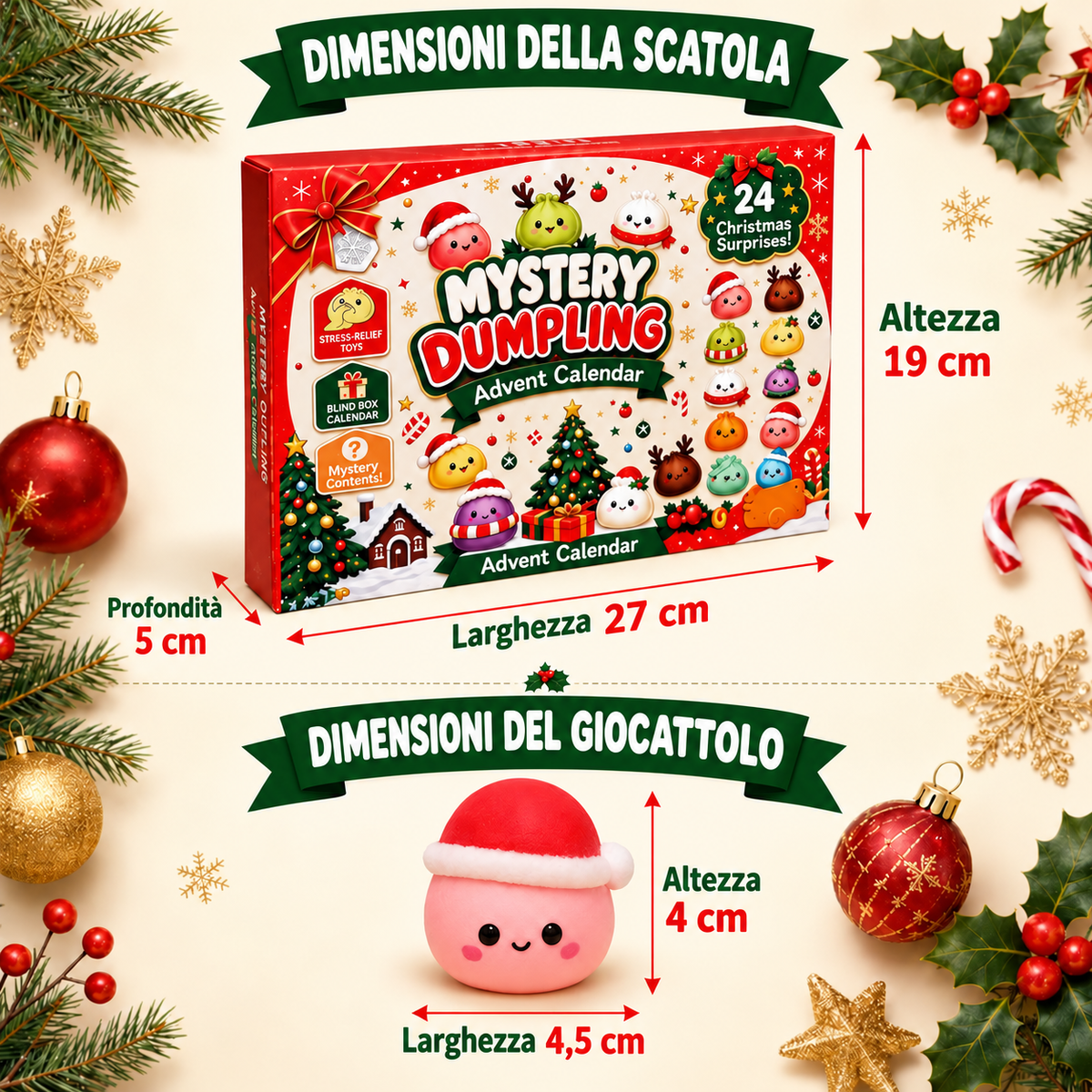 Calendario dell’Avvento Mystery Dumpling – 24 Squishy a Sorpresa