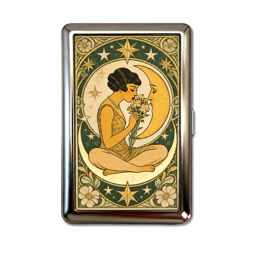 Crescent Bouquet — Tin Cardholder Wallet