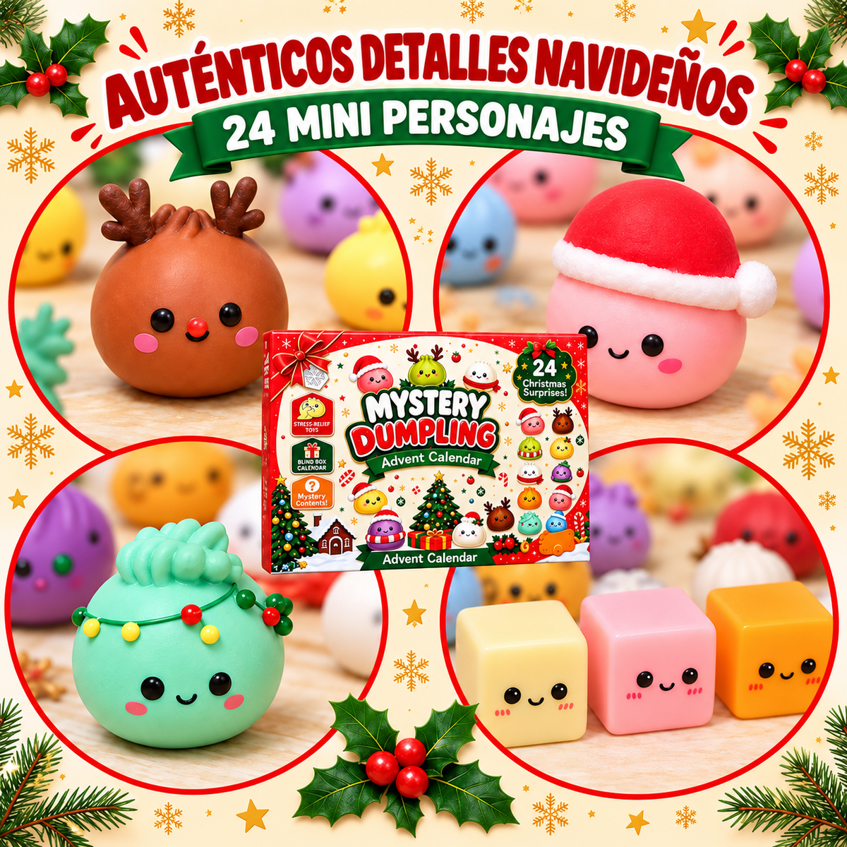 Calendario de Adviento Mystery Dumpling – 24 Squishies Sorpresa