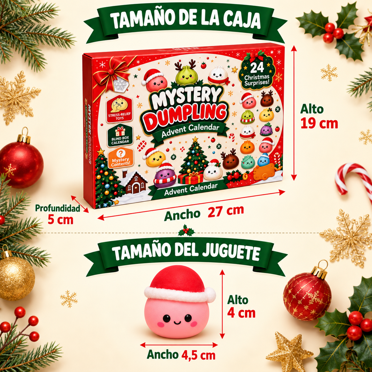 Calendario de Adviento Mystery Dumpling – 24 Squishies Sorpresa
