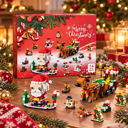 Calendario de Adviento de Bloques de Construcción Navideño