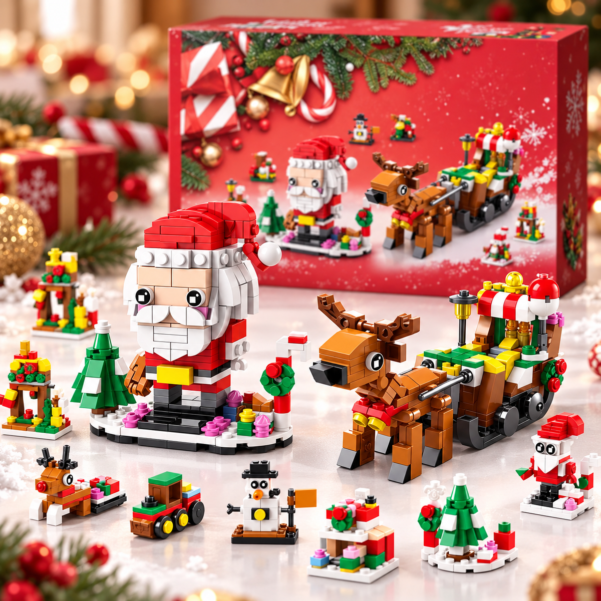 Calendario de Adviento de Bloques de Construcción Navideño