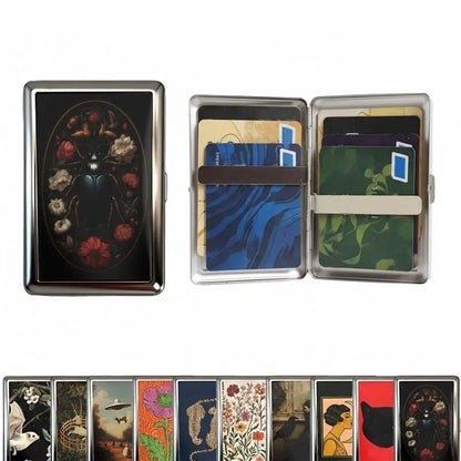 Vintage-Style Vintage Card Case Metal Material Easy Snap Metal Case Versatile Design Multi-function Card Holder ID Card Holder