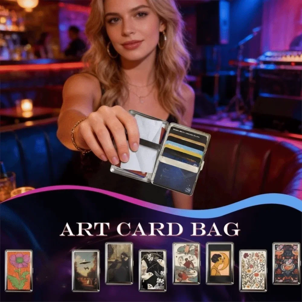 Vintage-Style Vintage Card Case Versatile Design Metal Material Metal Case Easy Snap Multi-function Card Holder