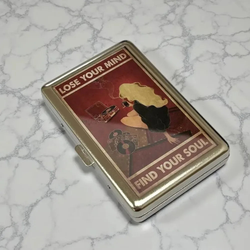 Vintage-Style Vintage Card Case Versatile Design Metal Material Metal Case Easy Snap Multi-function Card Holder