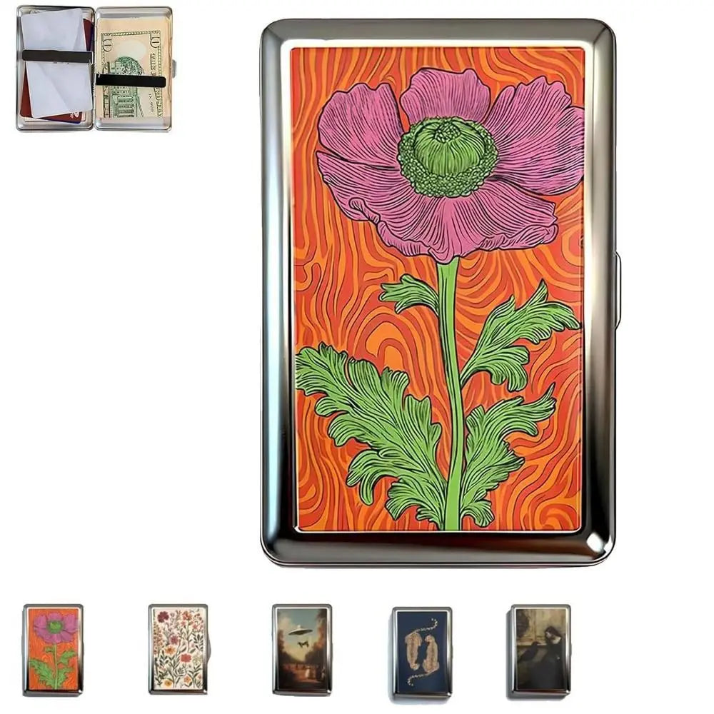Vintage-Style Vintage Card Case Versatile Design Metal Material Metal Case Easy Snap Multi-function Card Holder
